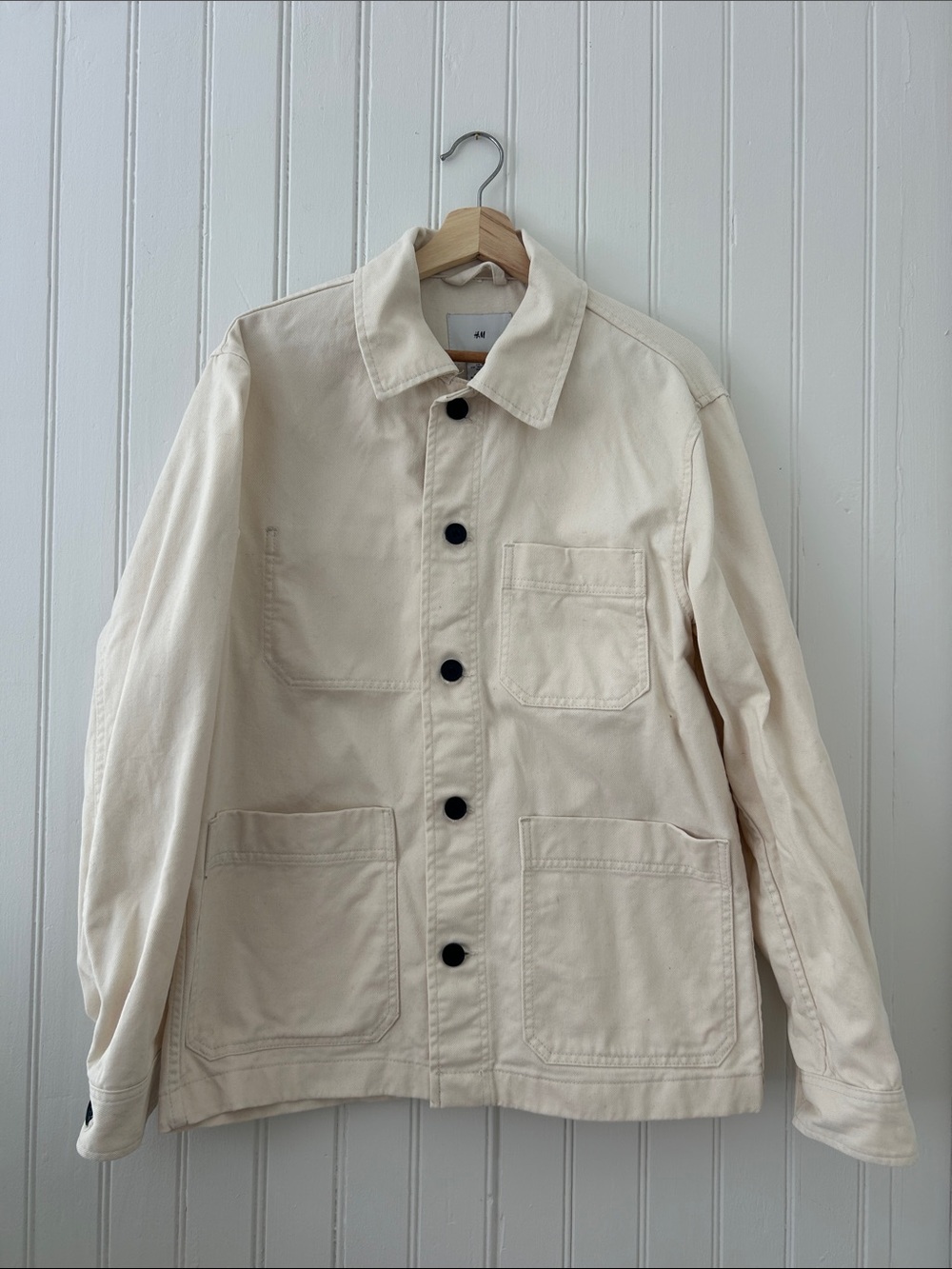 H&M Cream Lightweight Chore Coat M
